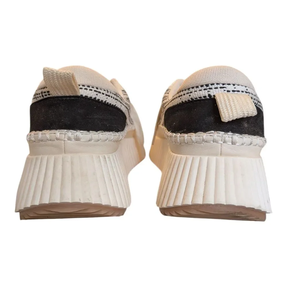 Dolce Vita Dannis Denae Platform Sneakers Women's 9 Cream Black Plaid Chunky